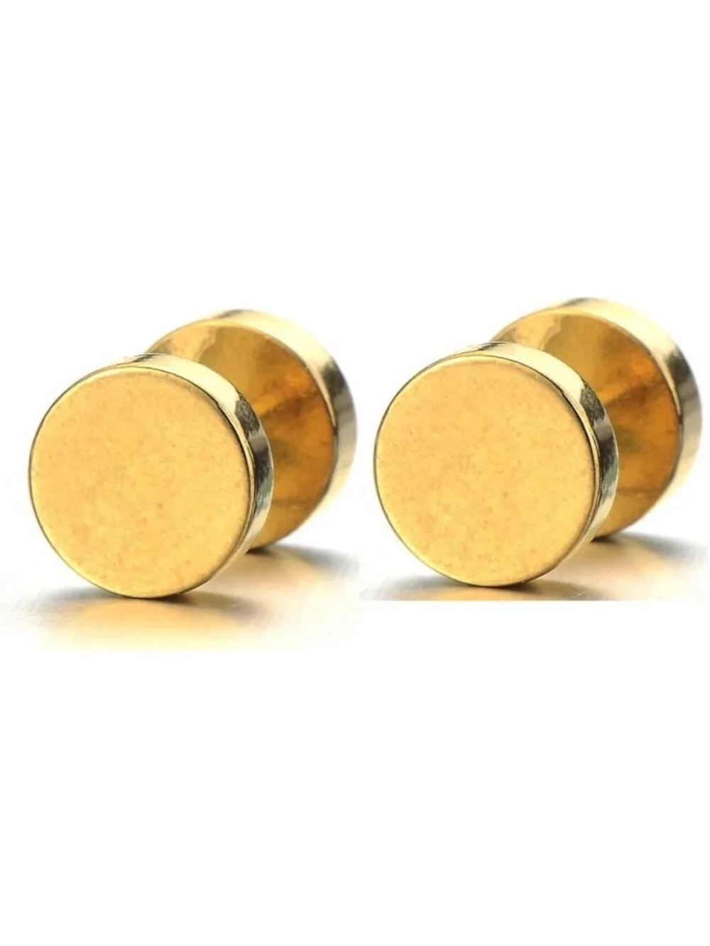 Stylish Stainless Steel Screw Stud Earrings for Men - Fake Ear Plugs & Illusion